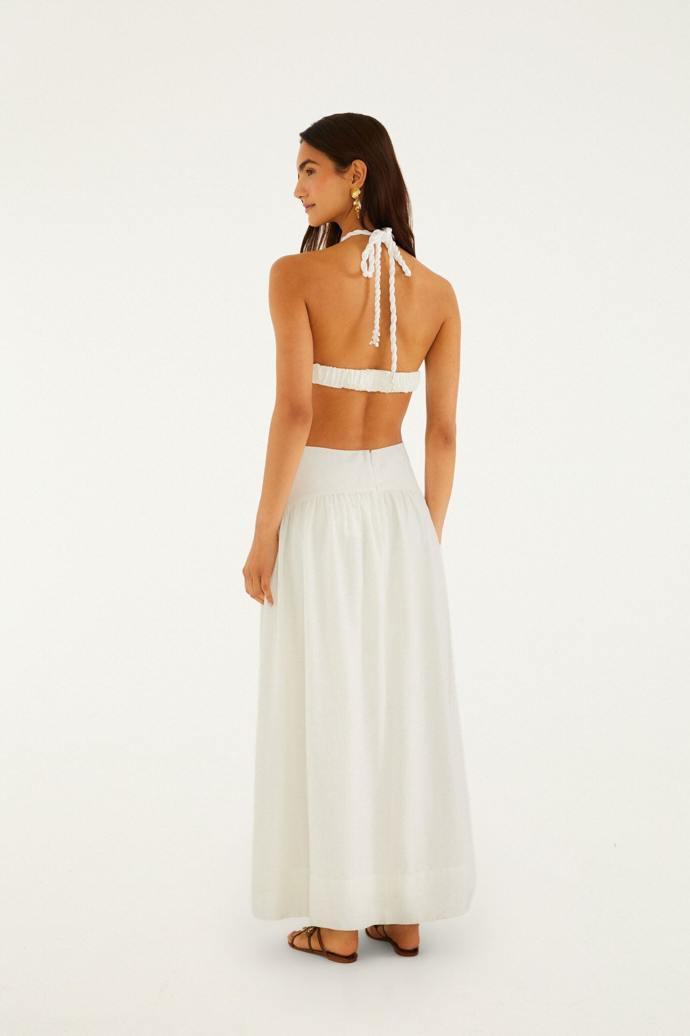 Off-White Coast Stars 3d Bodice Lenzing Ecovero Euroflax Maxi Dress