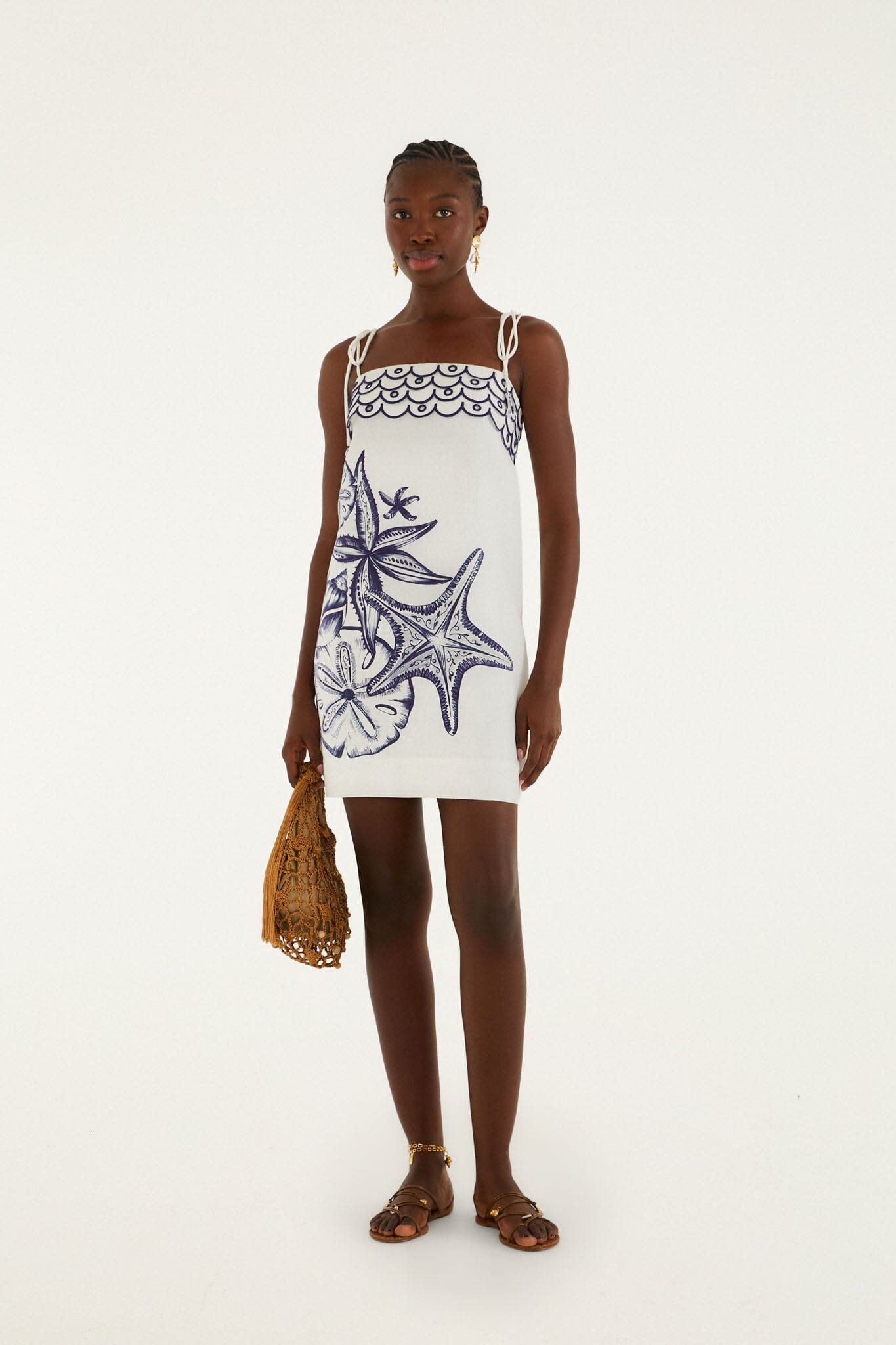 Off-White Coast Stars Euroflax Premium Linen Mini Dress