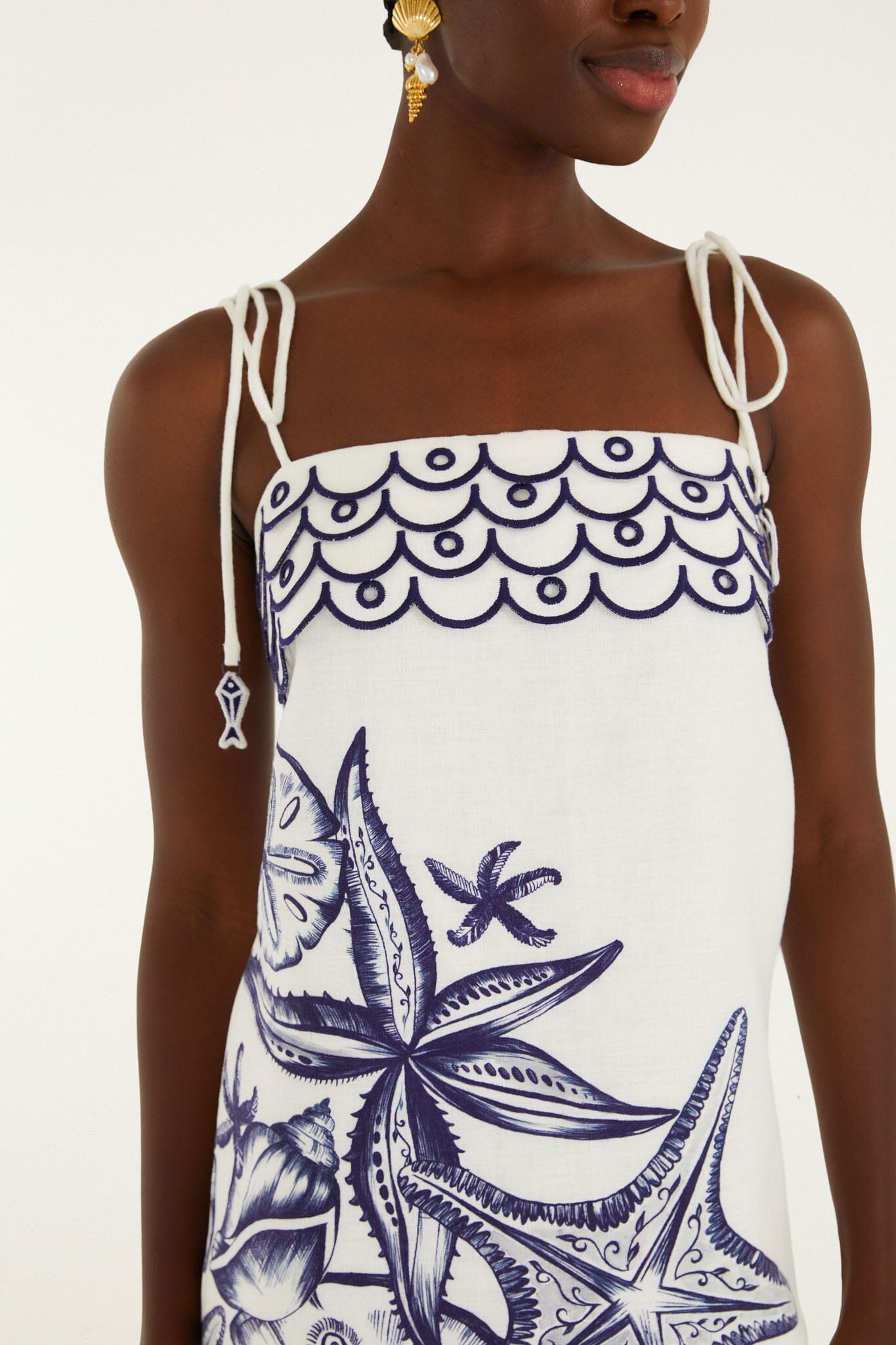 Off-White Coast Stars Euroflax Premium Linen Mini Dress