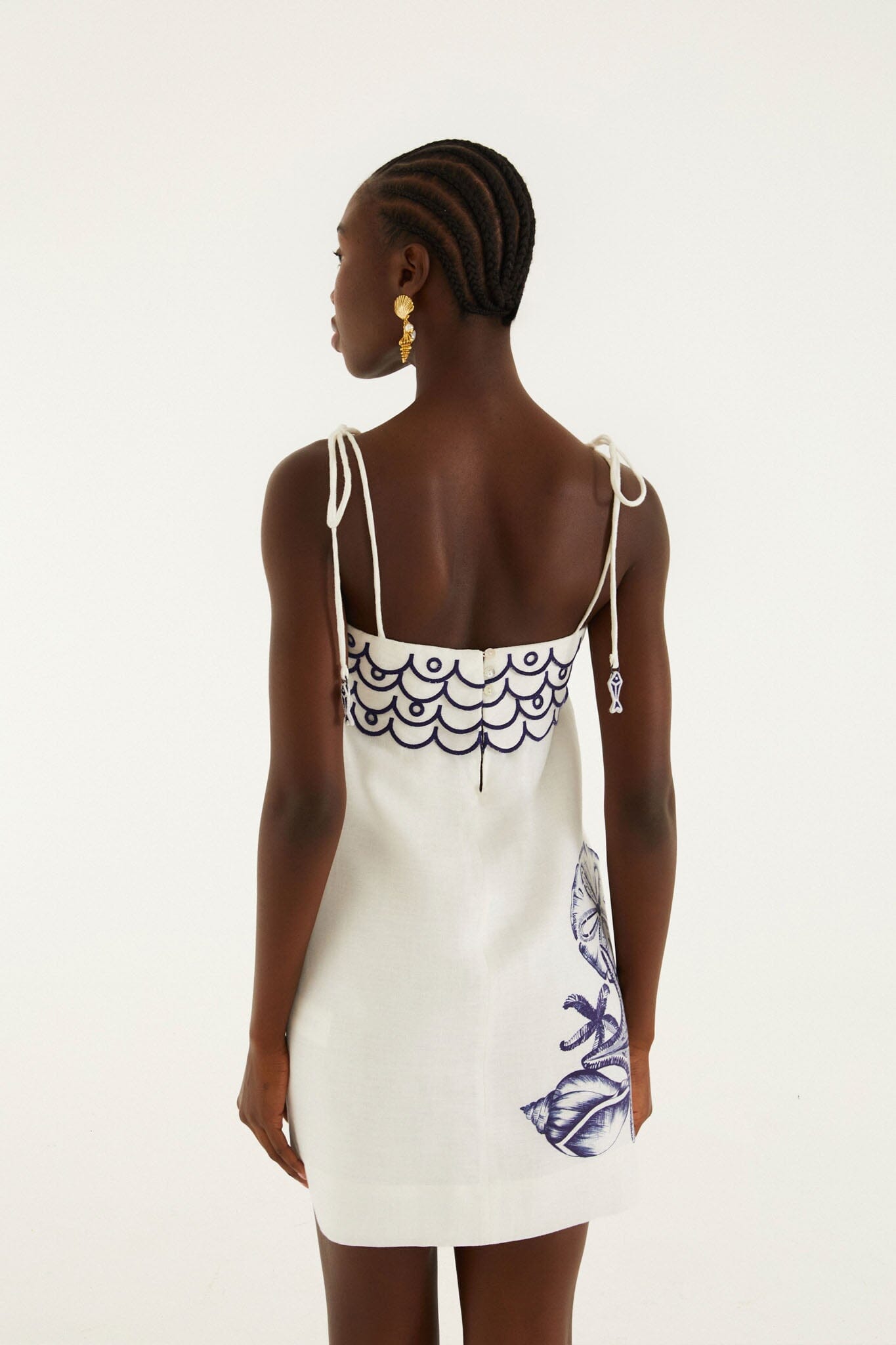Off-White Coast Stars Euroflax Premium Linen Mini Dress