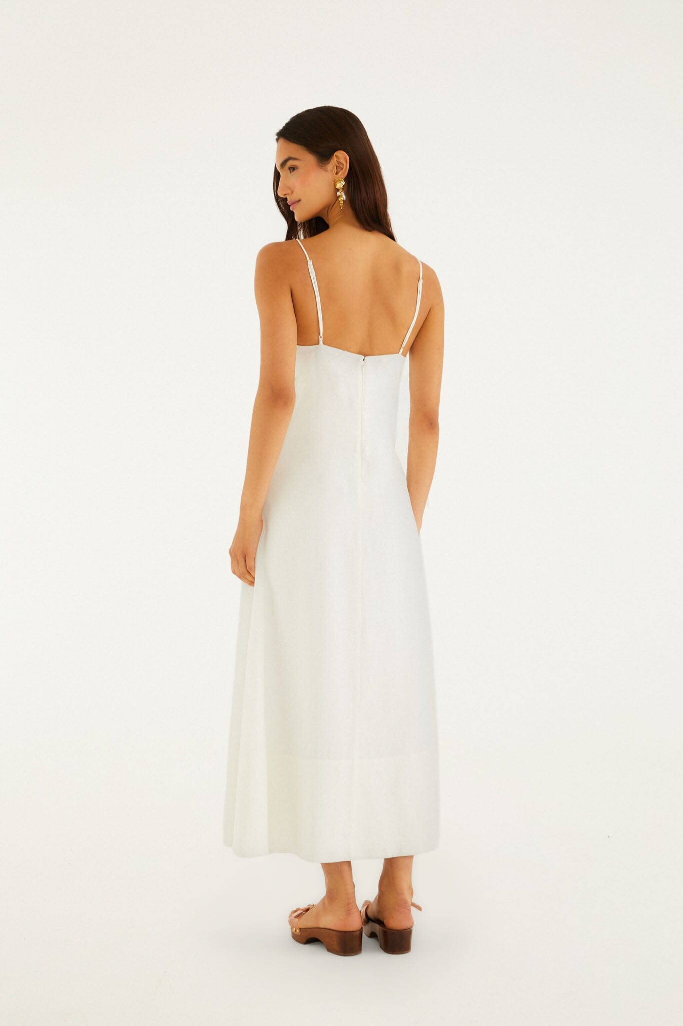 Off-White Paper Boat 3d Lenzing Ecovero Euroflax Maxi Dress